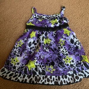 Piper baby purple animal print with yellow stars dress/swim suit cover up 12M